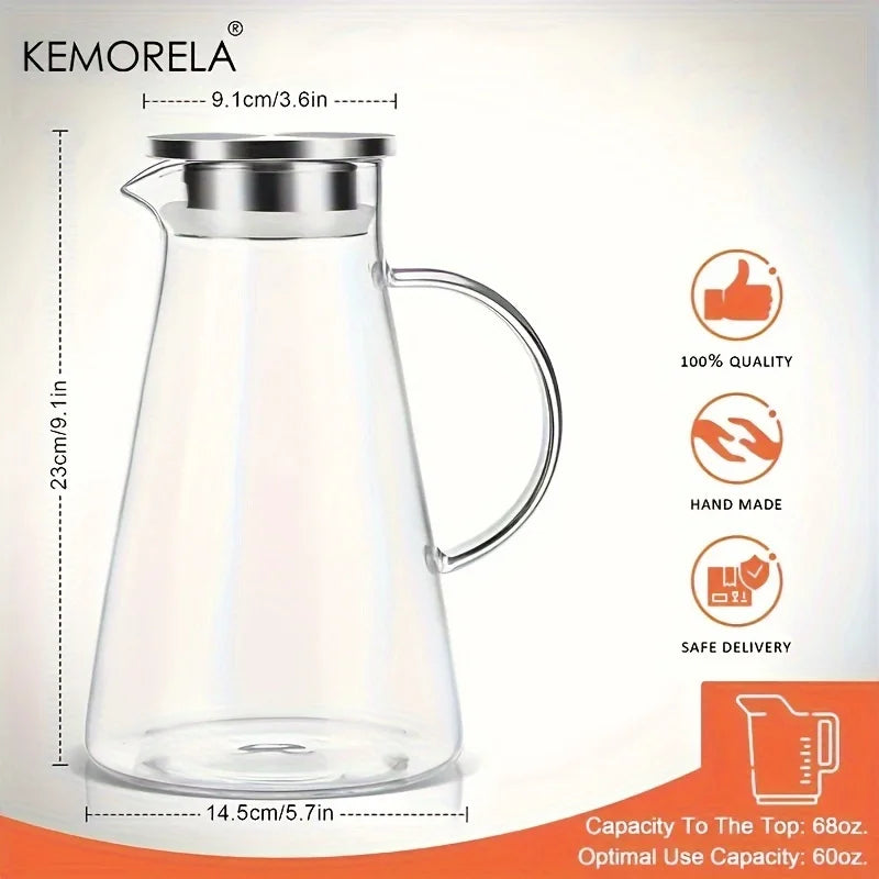 CrystalFlow Heat-Resistant Glass Water Jug