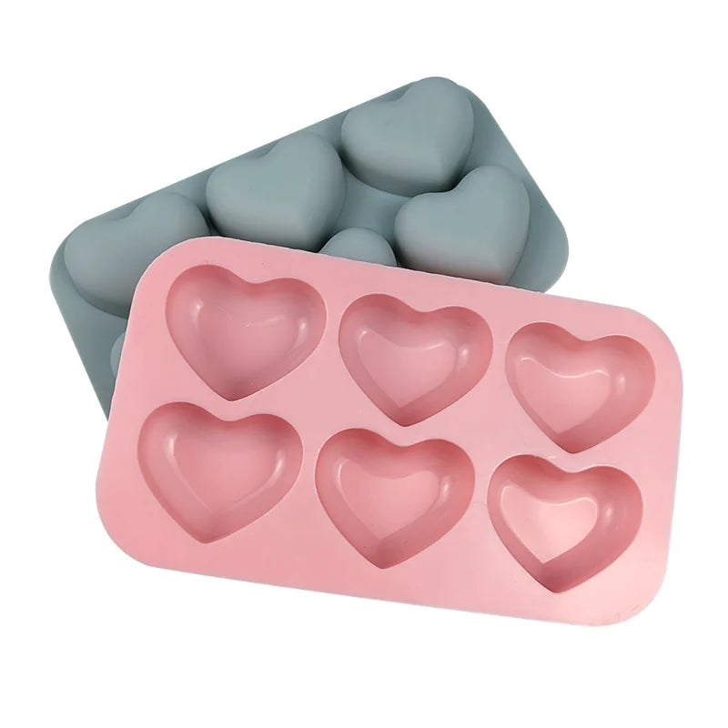 Molde de silicona de 6 cavidades SweetHearts: perfecto para hornear y hacer manualidades durante todo el año