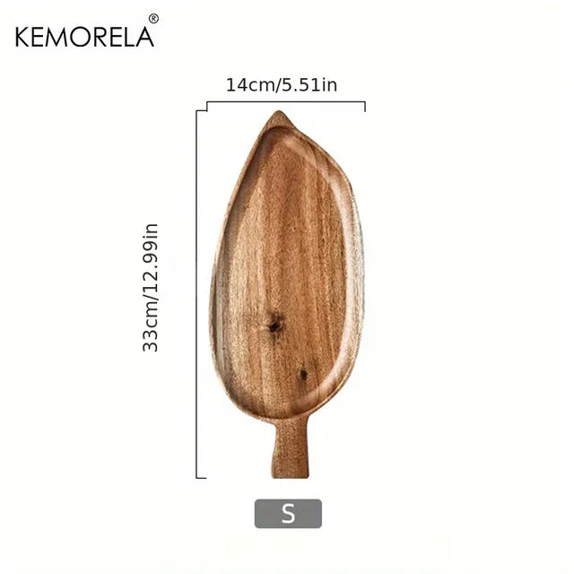 LeafLuxe β Elegant Wooden Serving Tray