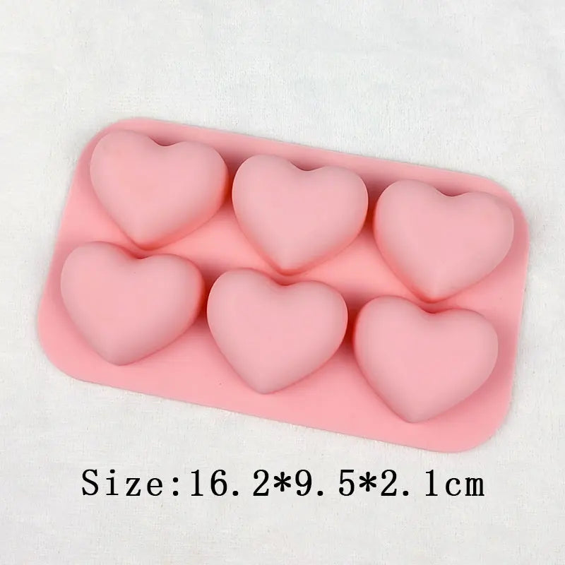 Molde de silicona de 6 cavidades SweetHearts: perfecto para hornear y hacer manualidades durante todo el año