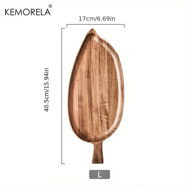 LeafLuxe β Elegant Wooden Serving Tray