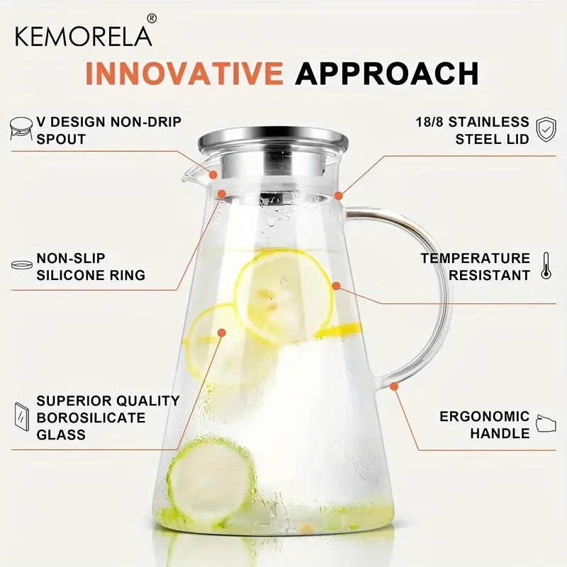 CrystalFlow Heat-Resistant Glass Water Jug