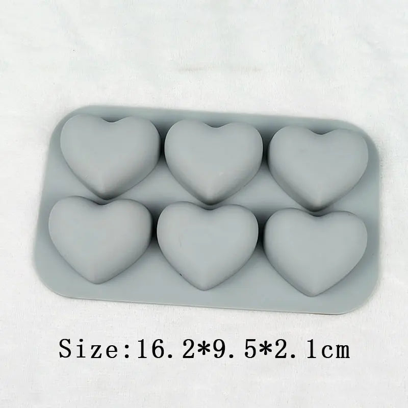 Molde de silicona de 6 cavidades SweetHearts: perfecto para hornear y hacer manualidades durante todo el año