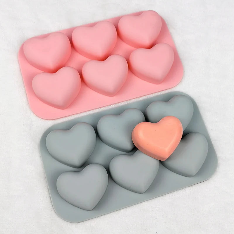 Molde de silicona de 6 cavidades SweetHearts: perfecto para hornear y hacer manualidades durante todo el año
