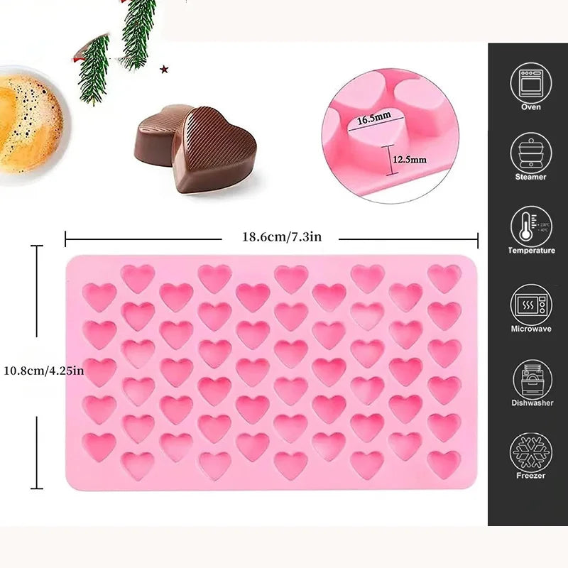 Moldes de silicona con forma de corazón
