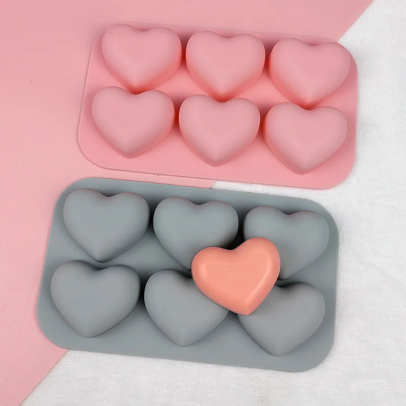 Molde de silicona de 6 cavidades SweetHearts: perfecto para hornear y hacer manualidades durante todo el año