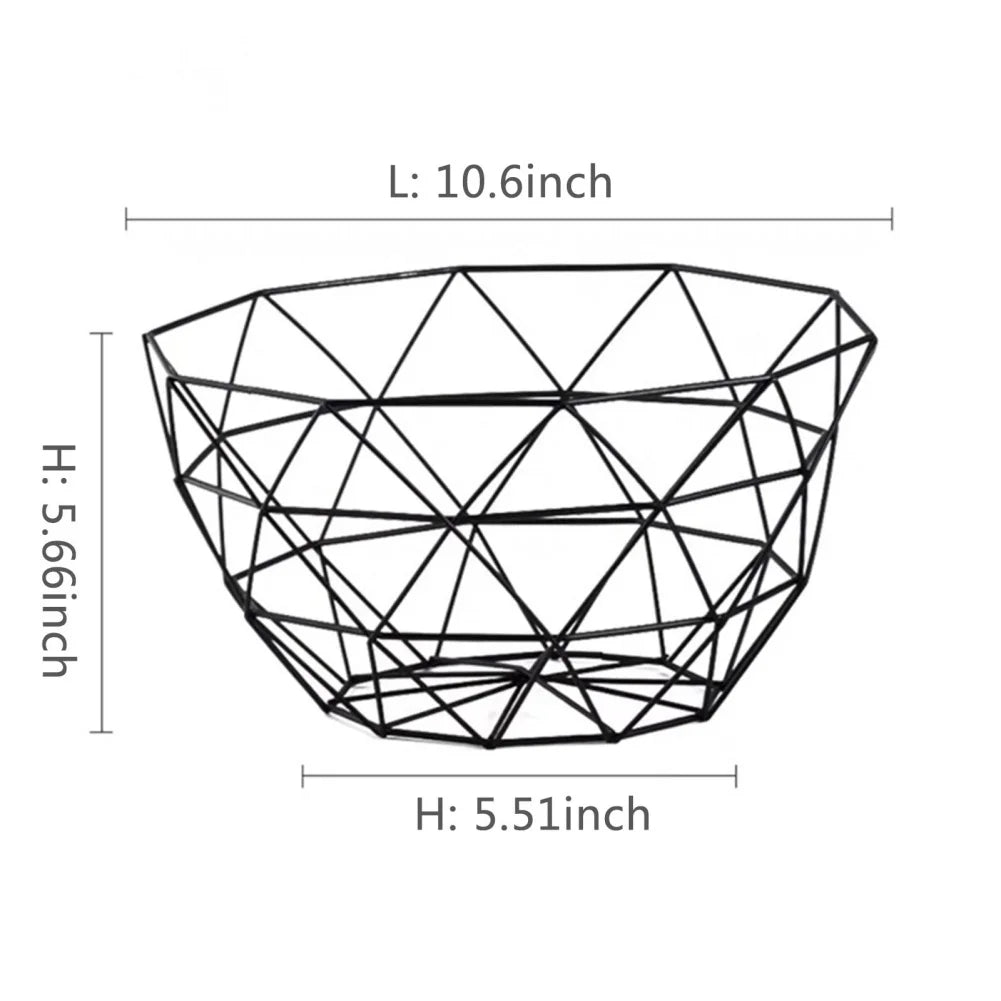 Panier à fruits élégant en fil métallique – Rangement polyvalent