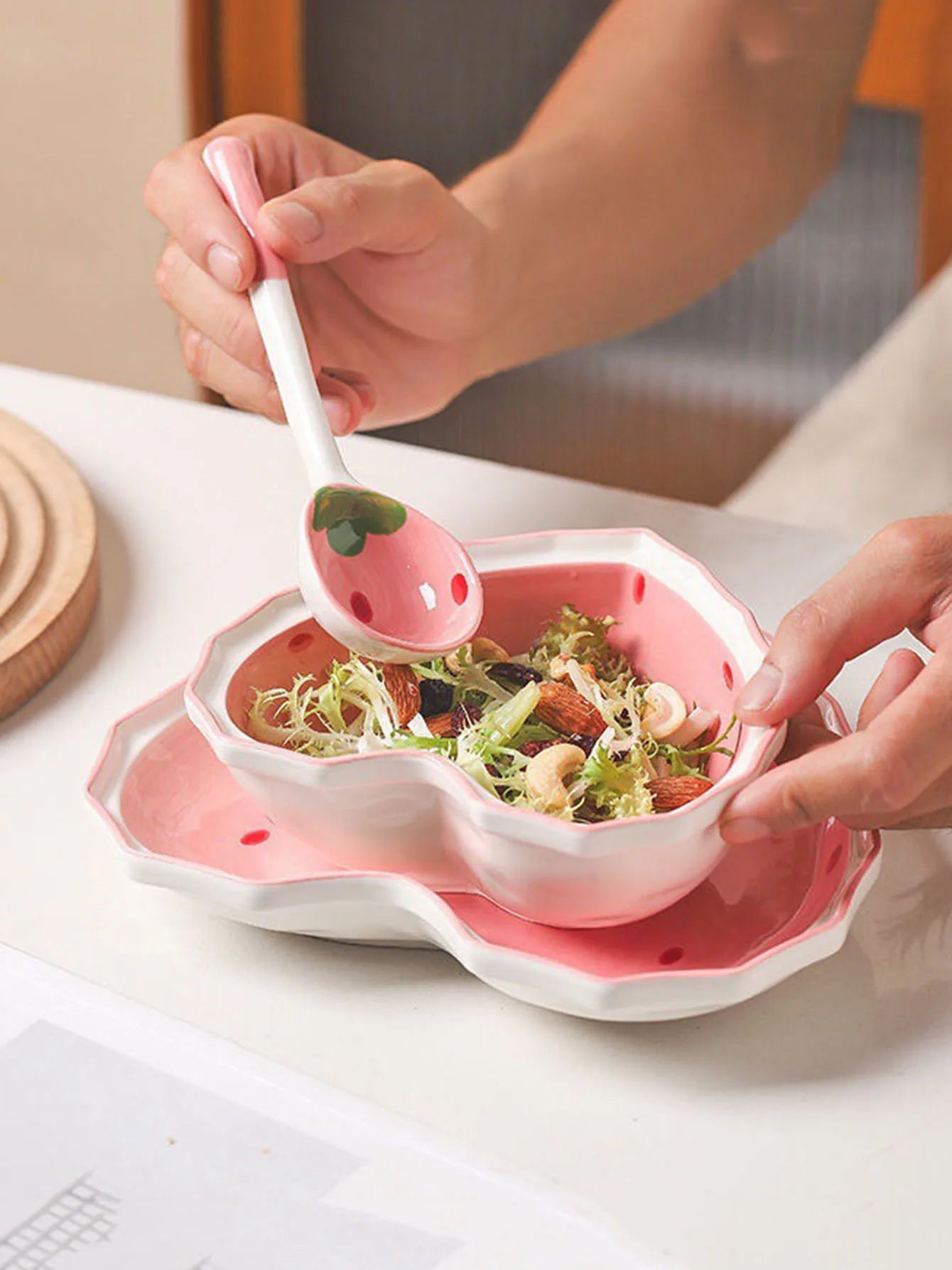 Strawberry Heart Ceramic Tableware