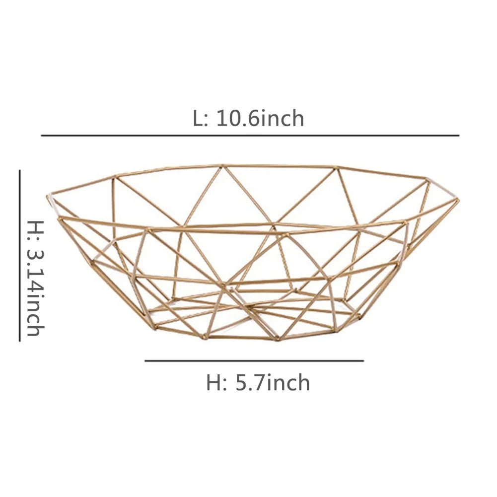 Panier à fruits élégant en fil métallique – Rangement polyvalent