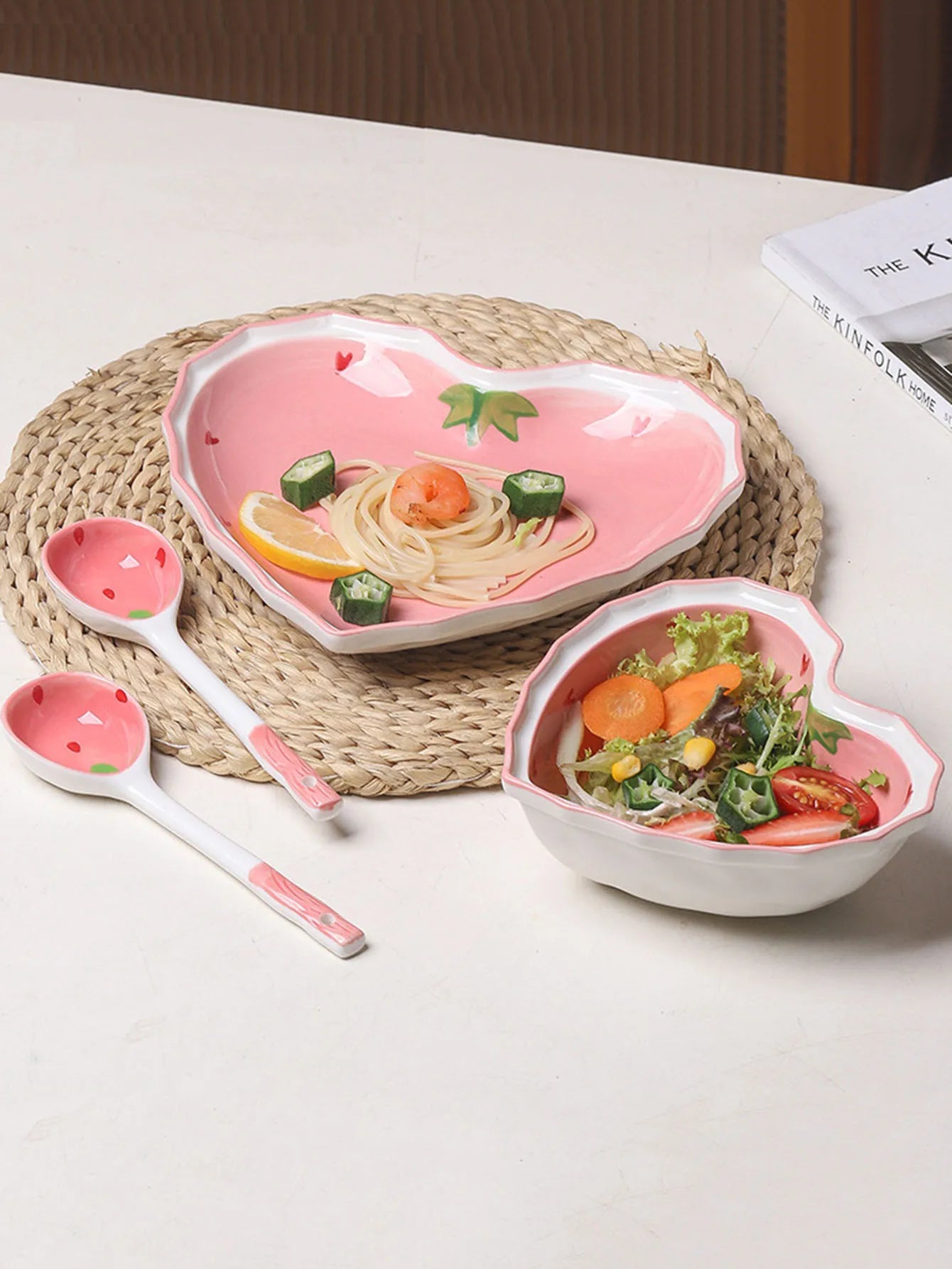 Strawberry Heart Ceramic Tableware