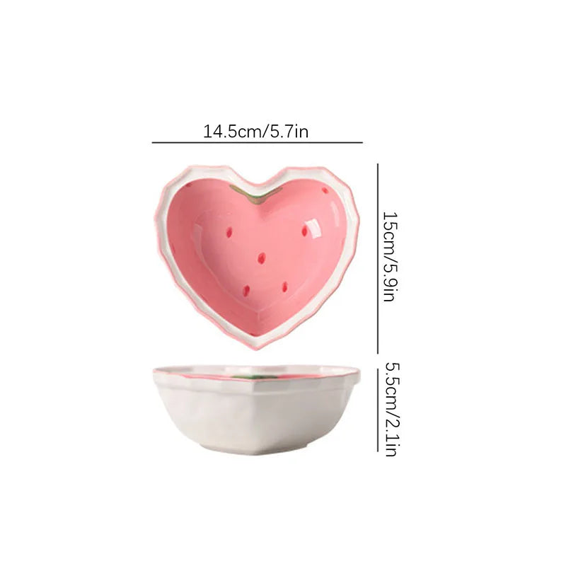 Strawberry Heart Ceramic Tableware