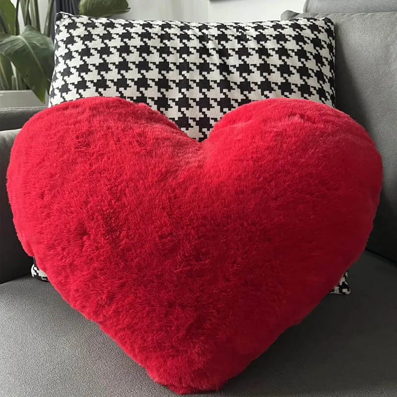 FluffyHeart Plush Cushion