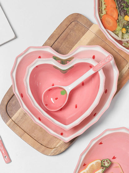 Strawberry Heart Ceramic Tableware