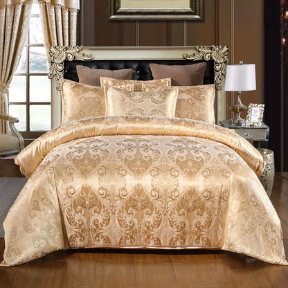 Floral Jacquard Satin Duvet Cover Set