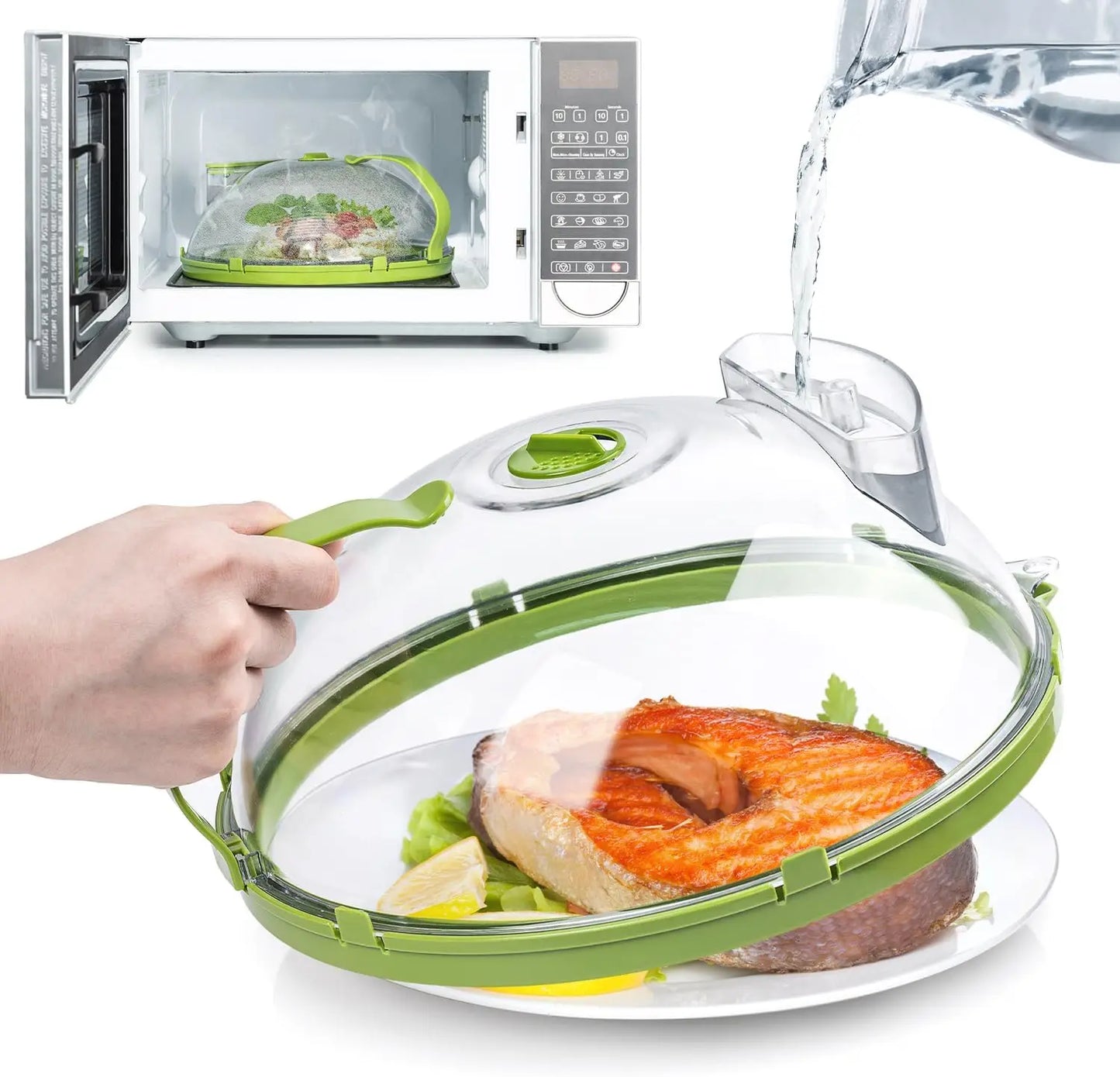 Clear Microwave Splatter Cover with Steam Vent