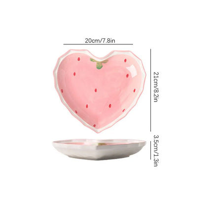 Strawberry Heart Ceramic Tableware